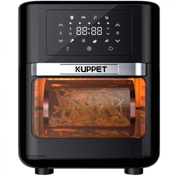 KUPPET Air Fryer Oven, 13 Quarts Air Fryer, Rotisserie Oven, 8-in-1 Countertop Oven with Dehydrator & Rotisserie, 1700W Electric Air Fryer Oven with LED Digital Touchscreen, 6 Accessories, ETL Listed