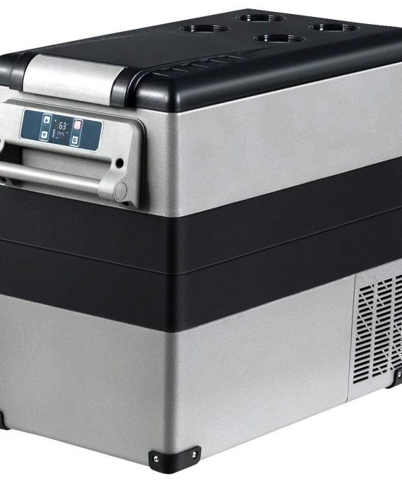 COSTWAY Car Refrigerator, 53-Quart Portable and Compact RV Fridge, -4°F to 68°F, Electric Compressor Freezer Cooler with Operating Panel, Groove Design, for Vehicle, Travel, Outdoor and Home Use