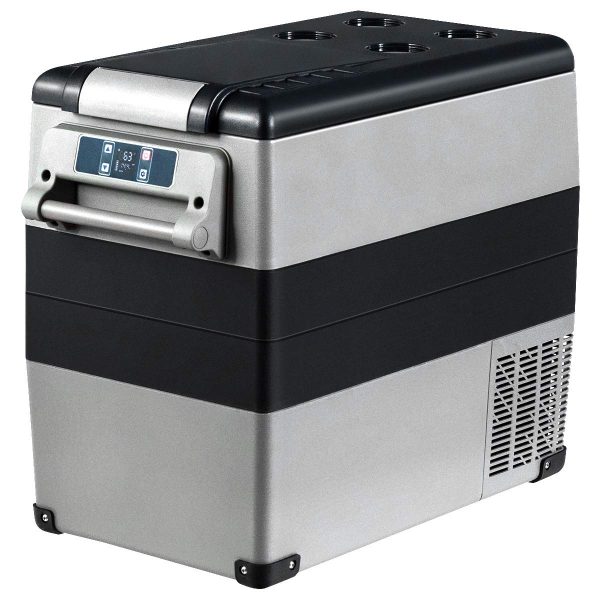 COSTWAY Car Refrigerator, 53-Quart Portable and Compact RV Fridge, -4°F to 68°F, Electric Compressor Freezer Cooler with Operating Panel, Groove Design, for Vehicle, Travel, Outdoor and Home Use