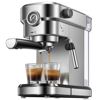 Yabano Espresso Machine, Compact Espresso Maker with Milk Frother Wand, 15 Bar Professional Coffee Machine for Espresso, Cappuccino and Latte (Renewed)