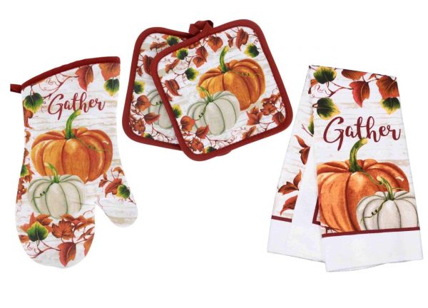 Fall Pot Holders and Oven Mitt with Kitchen Towel, Kitchen Linen Sets, Fall Decor for Kitchen, Fall Kitchen Towel, Fall Decor Kitchen, Oven Mitts and Pot Holders Sets