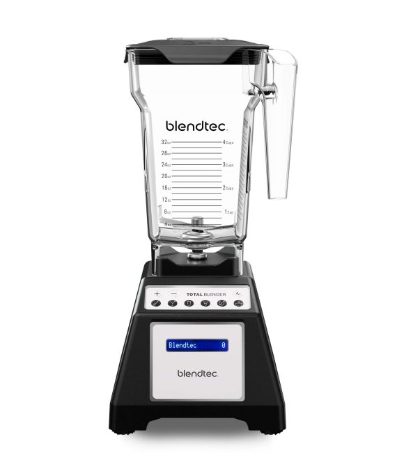 Blendtec Total Classic Original Blender - Fourside Jar (75 oz), Professional-Grade Power-6 Pre-Programmed Cycles-10-Speeds, Black