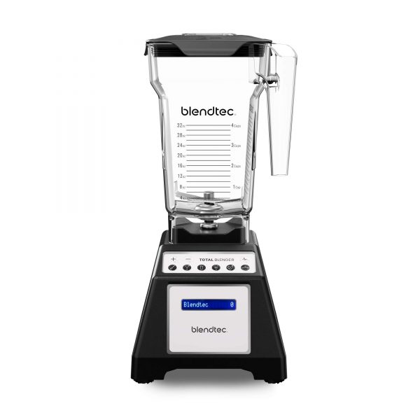 Blendtec Total Classic Original Blender - Fourside Jar (75 oz), Professional-Grade Power-6 Pre-Programmed Cycles-10-Speeds, Black