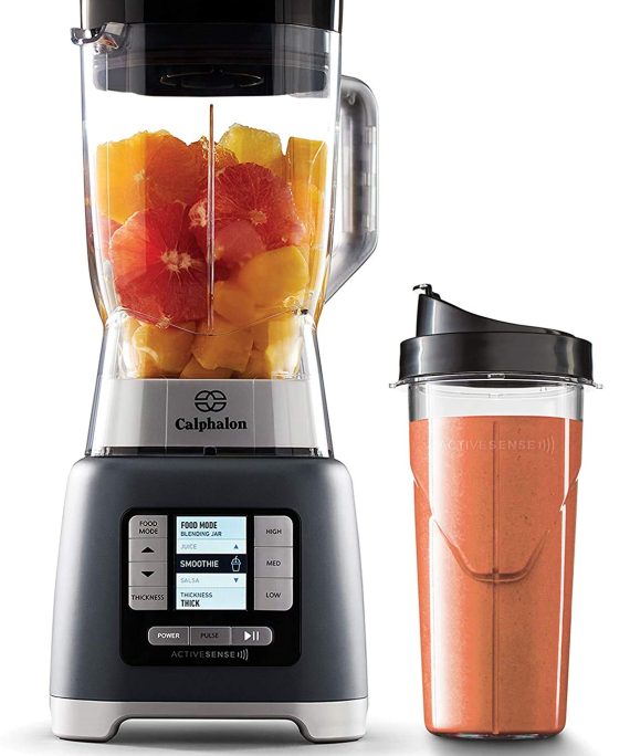 Calphalon 2099742 ActiveSense 2 Liter Blender with Blend N Go Smoothie Cup, Gray