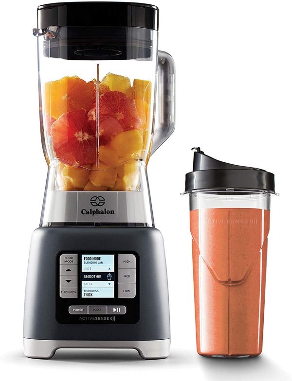 Calphalon 2099742 ActiveSense 2 Liter Blender with Blend N Go Smoothie Cup, Gray
