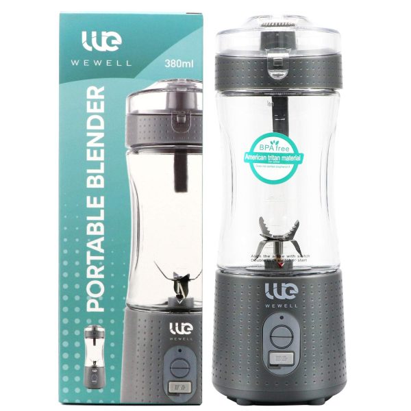 Wewell Portable, Handheld Blender, Personal Size Blender Smoothies and Shakes, Mini Jucier Cup USB Rechargeabl USB Rechargeable with Six Blades, Home, Travel, Gray
