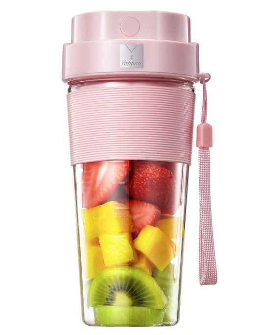 Portable Blender, 300W Rechargeable Personal Blender for Shakes and Smoothies, Mini Blender with Tritan Travel Cup for Sports, Travel, Gym, Home and Office, Pink