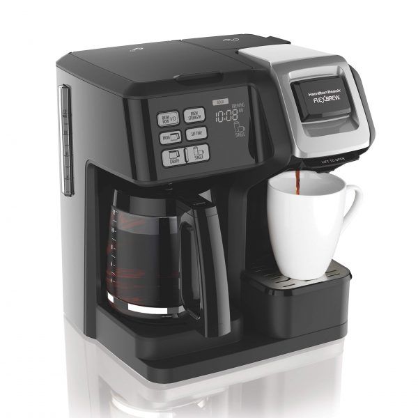 Hamilton Beach 49976 FlexBrew Coffee Maker, Single Serve & Full 12 Pot, Compatible for K-Cup Pods or Grounds, Black