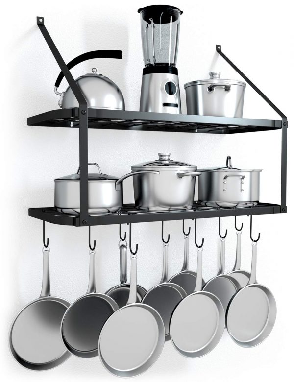 Wall Mounted Pan Hanging Racks 2 Tire