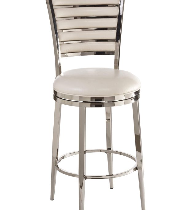 Hillsdale Furniture Rouen Swivel Counter Stool, 26", Shiny Nickel