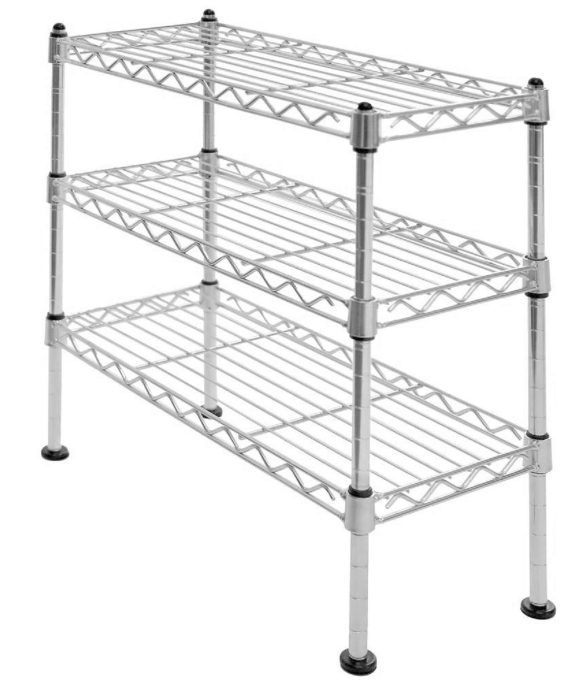 Seville Classics 3-Tier UltraZinc Cabinet Organizer, 17.5" W x7.5" D x 18.5" H