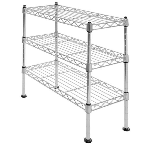 Seville Classics 3-Tier UltraZinc Cabinet Organizer, 17.5" W x7.5" D x 18.5" H