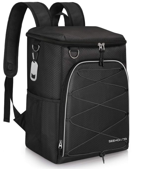 SEEHONOR Insulated Cooler Backpack Leakproof Soft Cooler Bag Lightweight Backpack Cooler for Lunch Picnic Fishing Hiking Camping Park Beach, 25 Cans