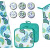 Kitchen Towel Set with Pot Holders Oven Mitt