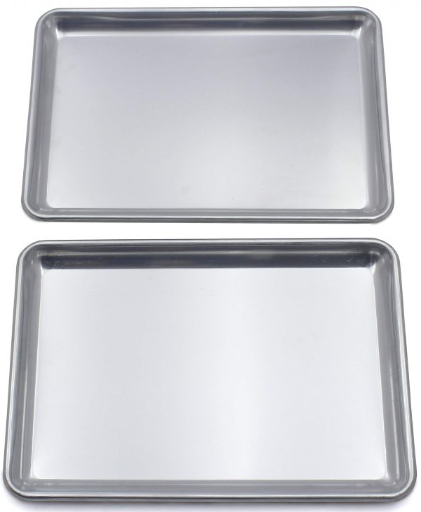 Checkered Chef Baking Sheet Set Twin Pack - 2 Rimmed Aluminum Baking Pans/Oven Trays/Sheet Pans 16.5 x 11.5”
