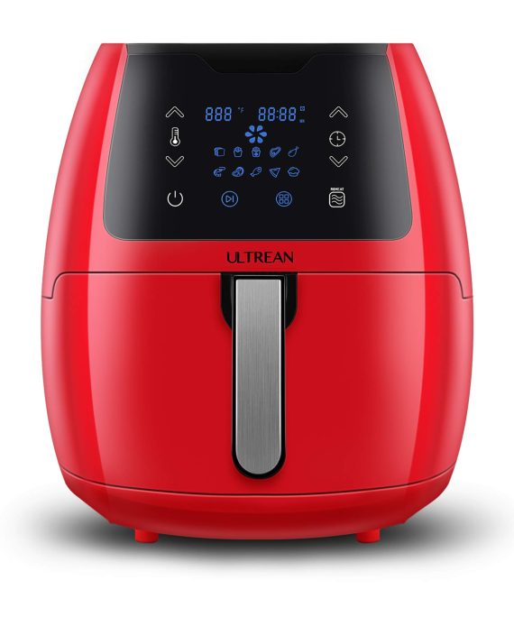 Ultrean 5.8 Quart Air Fryer, Electric Hot Air Fryers Oilless Cooker with 10 Presets, Digital LCD Touch Screen, Nonstick Basket, 1700W, UL Listed,Red…