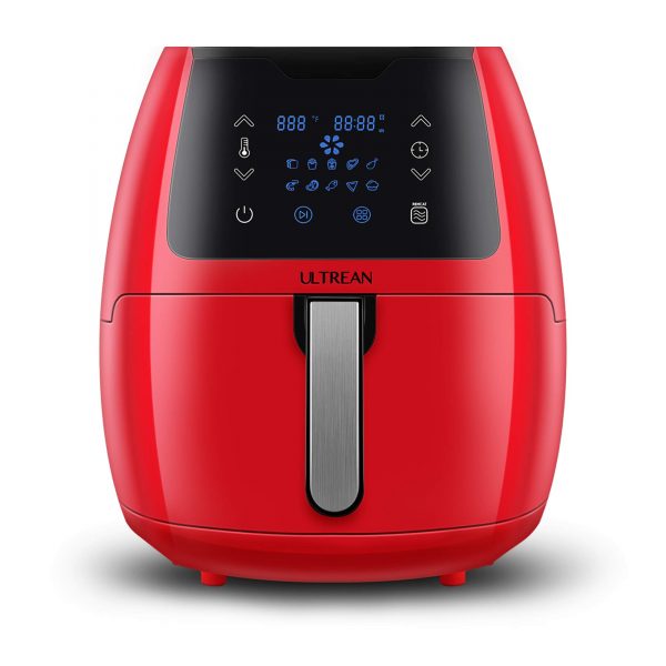 Ultrean 5.8 Quart Air Fryer, Electric Hot Air Fryers Oilless Cooker with 10 Presets, Digital LCD Touch Screen, Nonstick Basket, 1700W, UL Listed,Red…