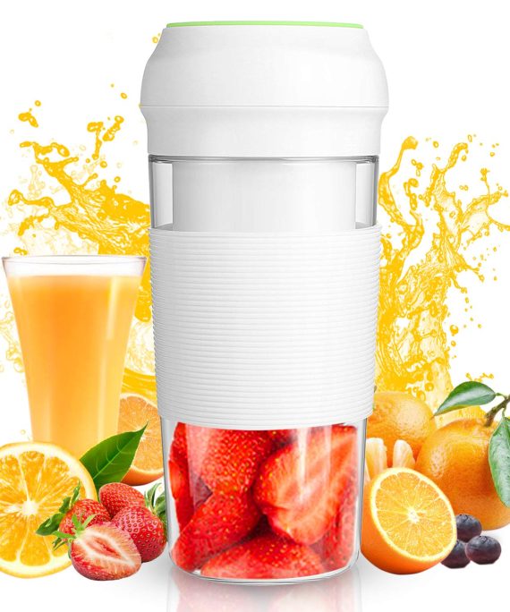 Portable Blender Juicer (12oz) Personal Blender Shakes and Smoothies Juicer Cup Smoothie Maker With 7.4V 3000mAh Rechargeable Battery Strong Power Ice Blender Mixer Baby Food Maker(BPA FREE)Home Office School Travel Sport Gym Outdoors
