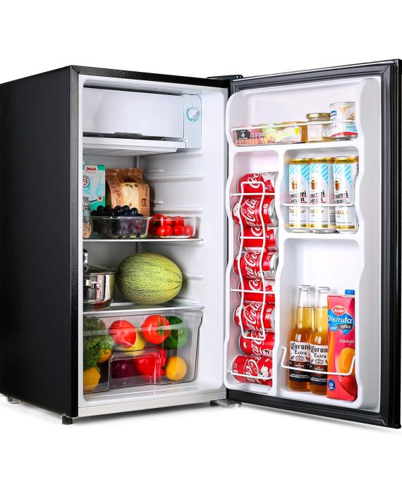 Compact refrigerator, TACKLIFE Mini Fridge with Freezer, 3.2 Cu.Ft, Silence, 1 Door, Black, Ideal Small Refrigerator for Bedroom, Office, Dorm, RV - MPBFR321