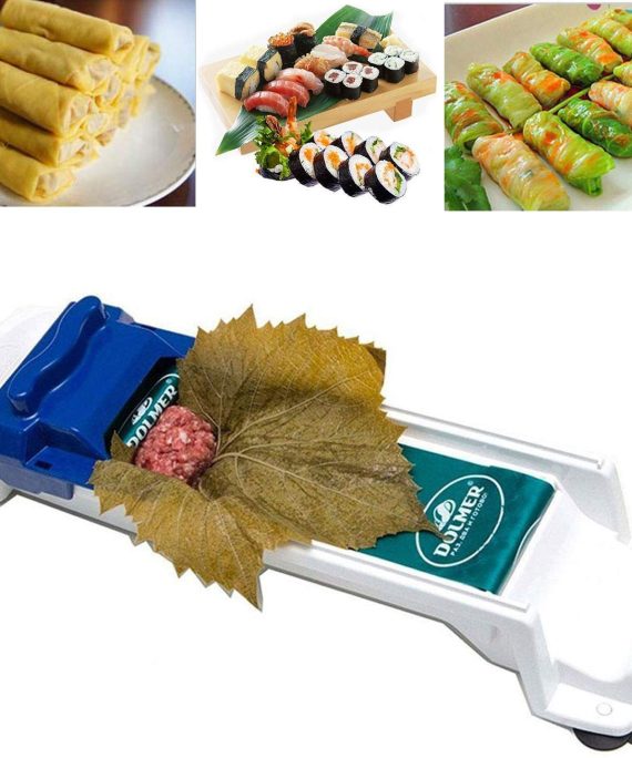 Dolmer Roller Machine, PeSandy Sushi Roller Vegetable Meat Rolling Tool for Beginners and Children Stuffed Grape & Cabbage Leaves, Rolling Meat and Vegetable - Kitchen Diy Dolma Roller Sushi Maker