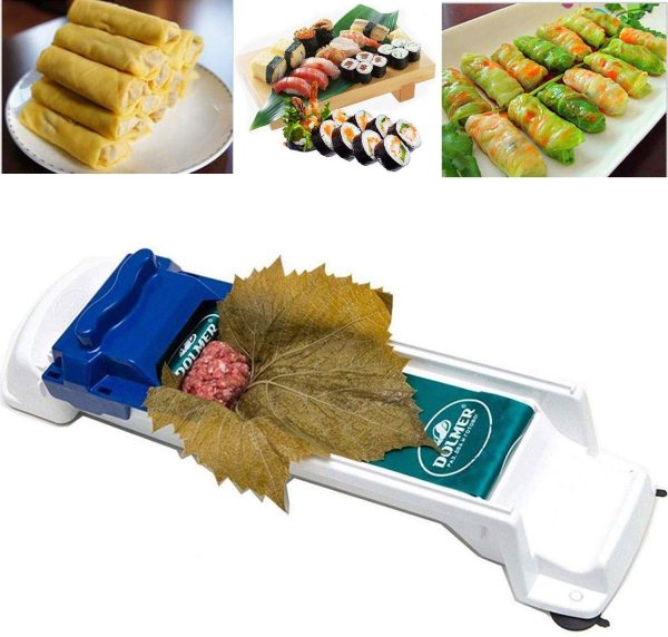 Dolmer Roller Machine, PeSandy Sushi Roller Vegetable Meat Rolling Tool for Beginners and Children Stuffed Grape & Cabbage Leaves, Rolling Meat and Vegetable - Kitchen Diy Dolma Roller Sushi Maker