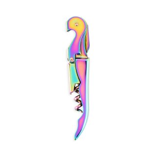 Blush Mirage: Double Hinged Corkscrew Iridescent Wine Bottle Opener and Foil Cutter