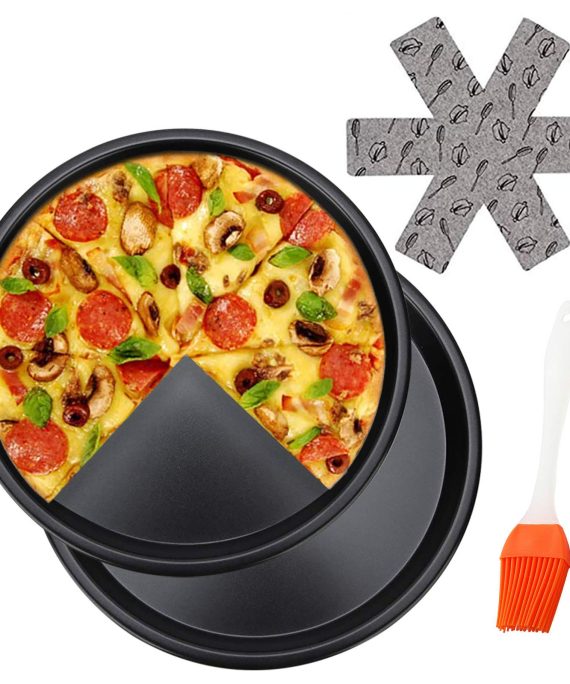 Pizza Pans 10 inch,Kitchen Baking Tray Round Cake Baking Pans Durable Non-Stick Bakeware, for Restaurants and Homemade Pizza Baking, Dishwasher Safe(2 Pcs)
