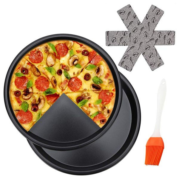 Pizza Pans 10 inch,Kitchen Baking Tray Round Cake Baking Pans Durable Non-Stick Bakeware, for Restaurants and Homemade Pizza Baking, Dishwasher Safe(2 Pcs)