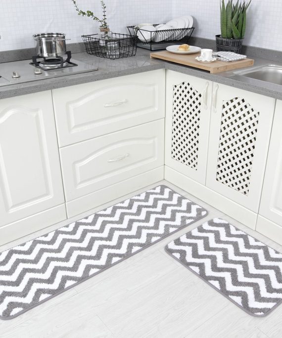 Microfiber Chevron Non-Slip Soft Kitchen Mat