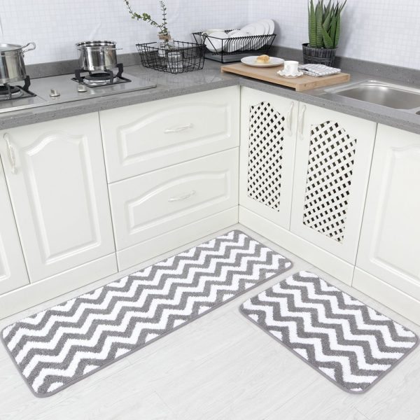 Microfiber Chevron Non-Slip Soft Kitchen Mat