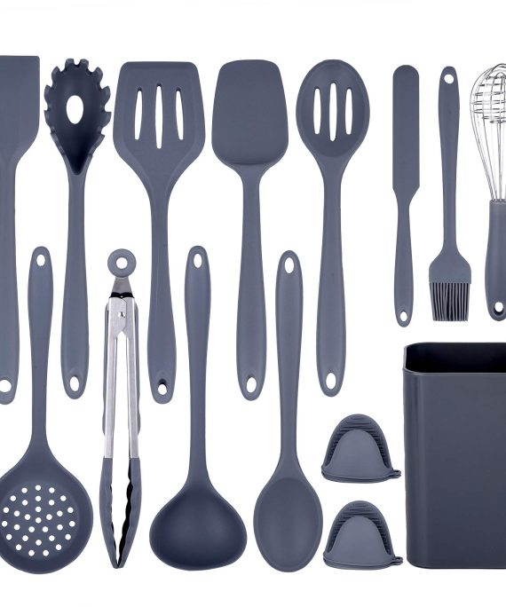 15 Silicone Cooking Utensils with Holder