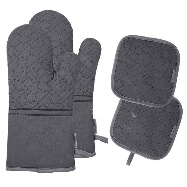 Tormays 4pcs Oven Mitts and Pot Holders Sets, 572 Heat Resistant Oven Glove, Soft Cotton Lining with Non-Slip Surface for Kitchen Baking BBQ Grilling