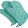 Cotton Quilted Terry Oven Mitt Set