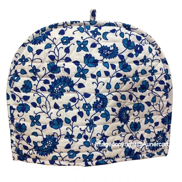 AUNERCART Blue White Cotton Handmade Designs Tea Cozy Creative Tea Cosy Indian Mandala Tea Cozies Tea Pot Cover