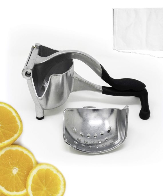 LivvEasy Handheld Juice Squeezer with 2 Filter Bags– Heavy-Duty Manual Juicer – Aluminum Alloy Manual Fruit Juicer – Handheld Juicer for Lemons, Oranges or Limes – Practical Bar and Kitchen Accessory