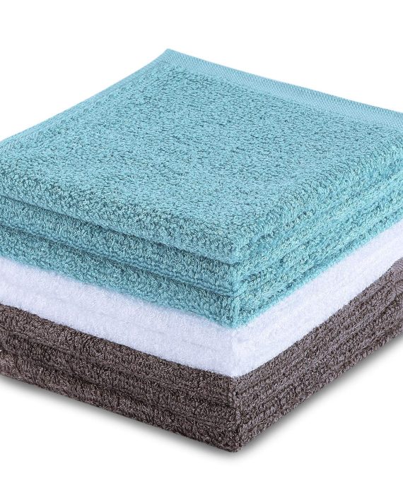 TOBEHIGHER Kitchen Dishcloth Dish Rags- 8 pcs, Super Absorbent Dish Cloths for Drying Dishes, Wash just with Water, Lint Free Wash Cloth Set, Thick After Watering, 10.2 x 10.2 inches