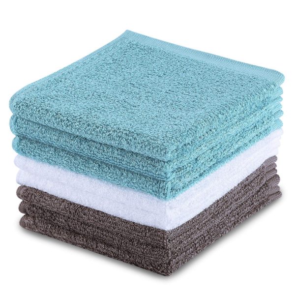 TOBEHIGHER Kitchen Dishcloth Dish Rags- 8 pcs, Super Absorbent Dish Cloths for Drying Dishes, Wash just with Water, Lint Free Wash Cloth Set, Thick After Watering, 10.2 x 10.2 inches