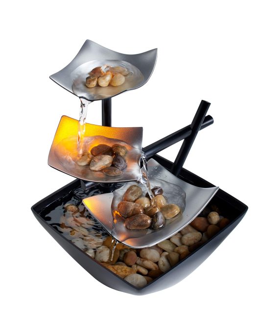 Homedics Envirascape Silver Springs Illuminated Relaxation Fountain with Natural Stones WFL-SLVS
