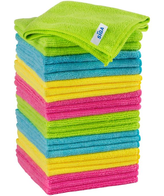 MR.SIGA Microfiber Cleaning Cloth, Pack of 24, Size:12.6" x 12.6"