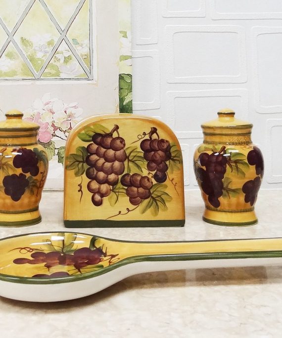 Tuscany Grape 4 Piece Stove Top Set