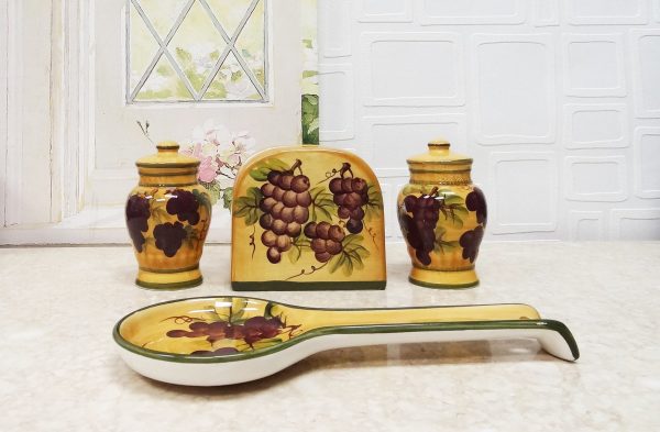 Tuscany Grape 4 Piece Stove Top Set
