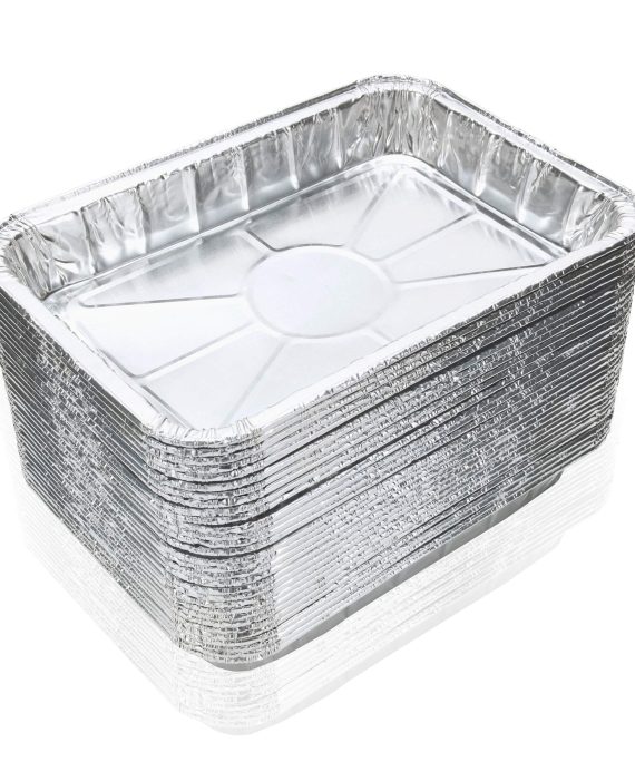 Aluminum Toaster Oven Pans (20-Pack)—Disposable Aluminum Foil Toaster Pans, Fits All Standard Sized Toaster Ovens, Size - 8 1/2" x 6"