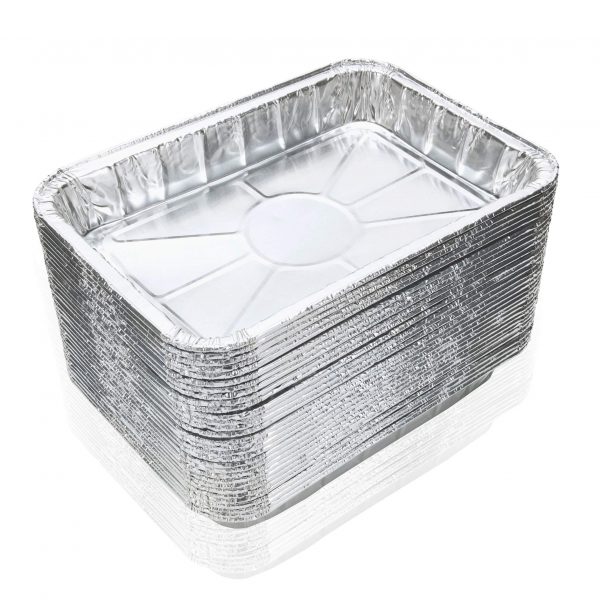 Aluminum Toaster Oven Pans (20-Pack)—Disposable Aluminum Foil Toaster Pans, Fits All Standard Sized Toaster Ovens, Size - 8 1/2" x 6"