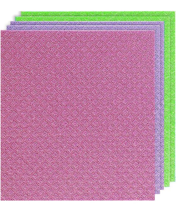 Uspace Swedish Dishcloth Reusable Kitchen Cleaning Cloth Sponge Set of 5 Made from Germany