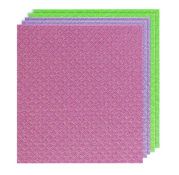 Uspace Swedish Dishcloth Reusable Kitchen Cleaning Cloth Sponge Set of 5 Made from Germany