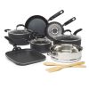 Goodful Premium Non-Stick Cookware Set, Dishwasher Safe Pots and Pans, Diamond Reinforced Coating, Made Without PFOA, 12-Piece, Charcoal Gray