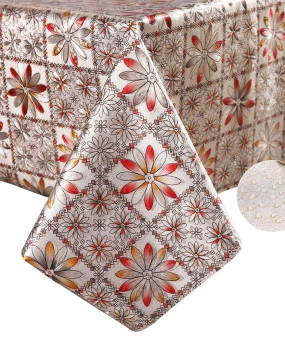 YADA Heavy Duty Premium Gold Vinyl Tablecloth,Wipeable Table Cover for Outdoor and Indoor, Used in Kitchen, Dining Room, Picnics and Parties, Water-Proof, Oil-Proof (B, 54''X54'' Inch Square)
