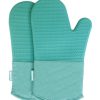 Honla Silicone Oven Mitts,Heat Resistant to 500 F,1 Pair of Non Slip Kitchen Oven Gloves for Cooking,Baking,Grilling,Barbecue Potholders,Teal