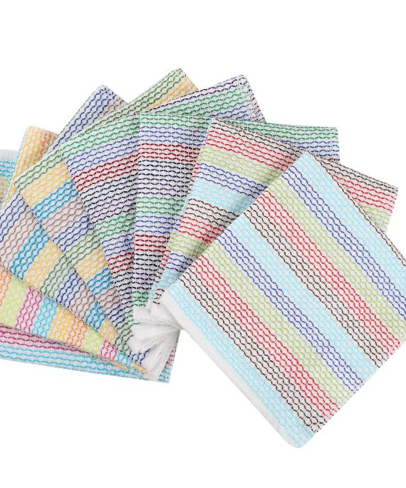 Lifaith Kitchen Dish Cloths 100% Cotton Tea Towels, Soft and Absorbent, Everyday Kitchen Basic, Machine Washable Kitchen Dishcloths 13 x 13 Inch Set of 8 Multi Colors