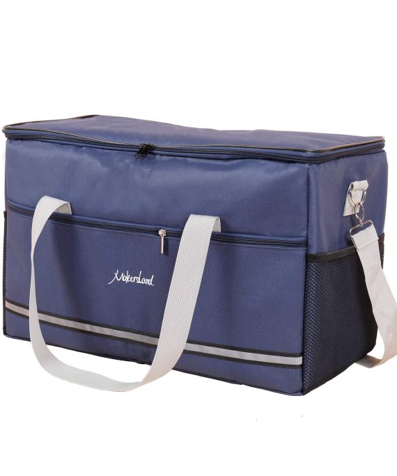 Makersland Commercial Insulated Food Delivery Bag with Side Pockets - Premium Waterproof Food Warmer Portable Catering Hot Cold Meals - Thick Insulation Cooler for Grocery Shopping
